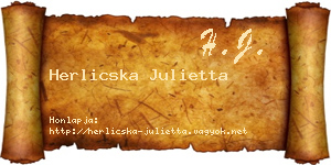 Herlicska Julietta névjegykártya